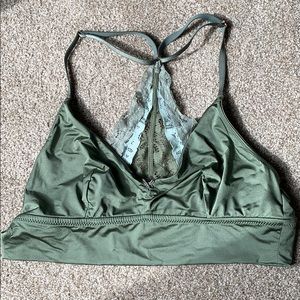 Green silk Aerie bralette